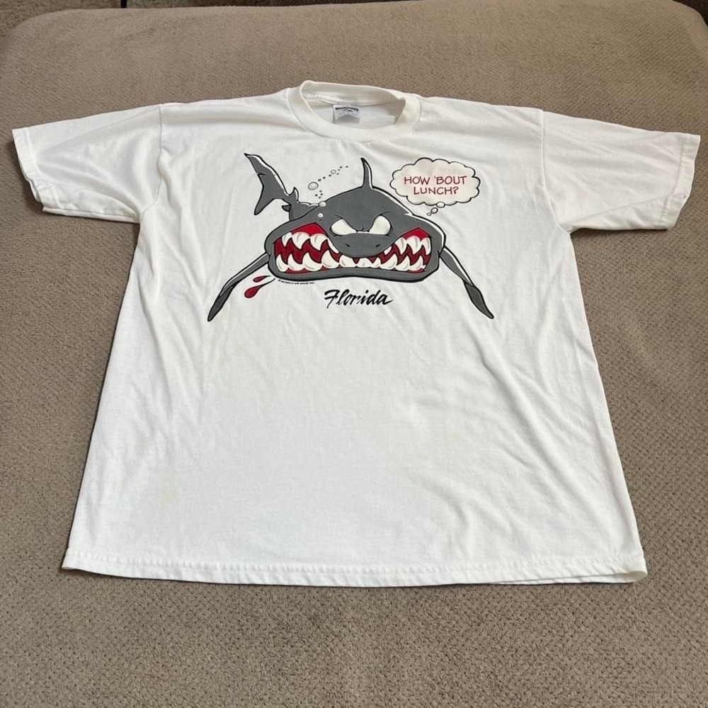 Vintage 1990s funny shark shirt